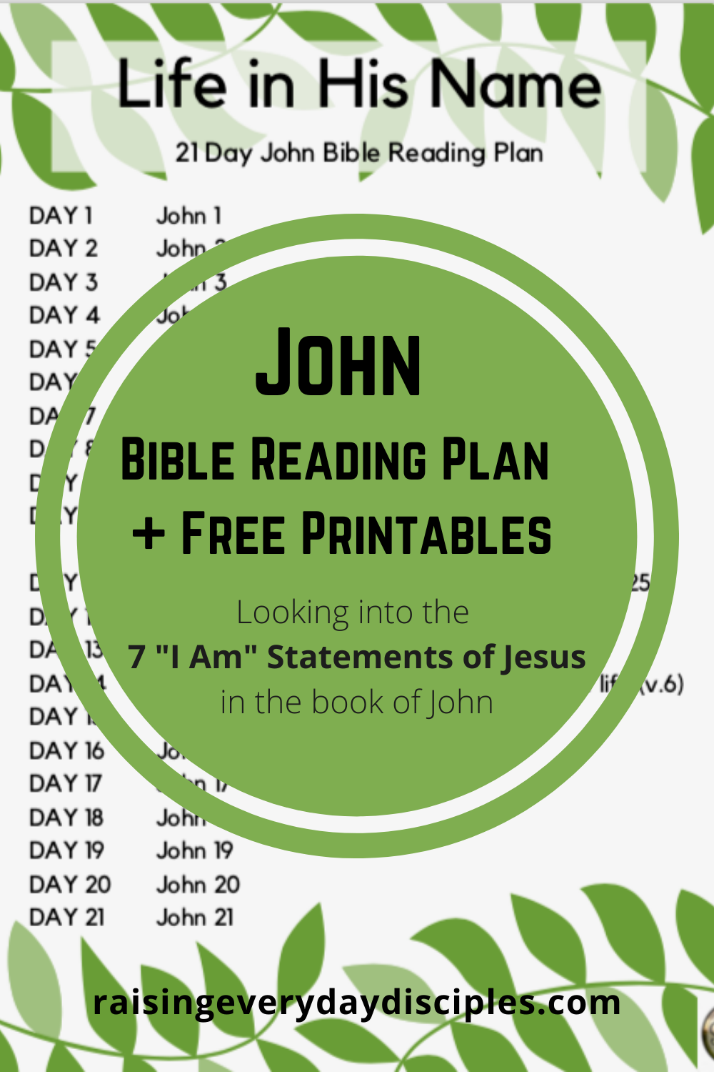 John Bible Reading Plan - Raising Everyday Disciples