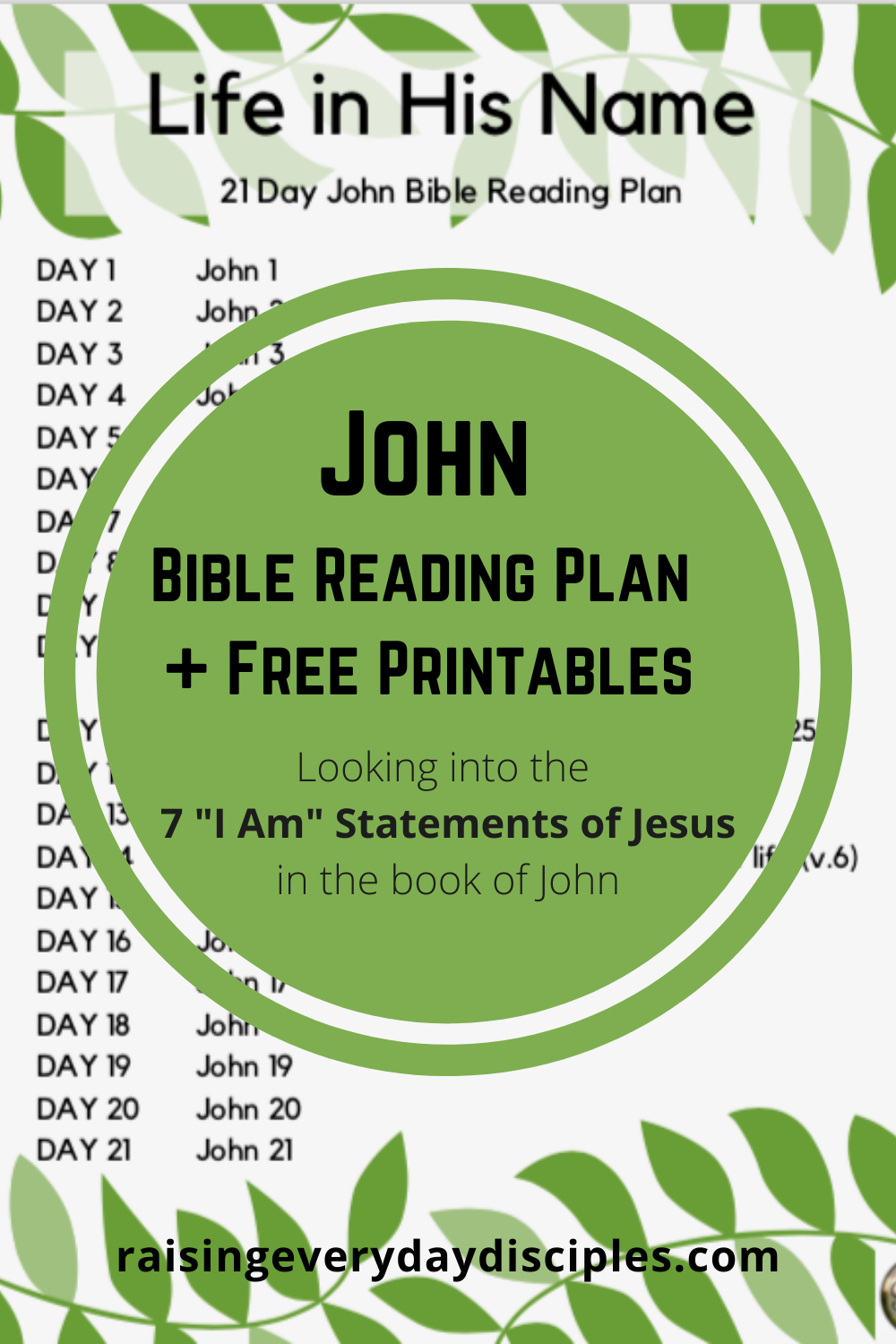 John Bible Reading Plan Raising Everyday Disciples